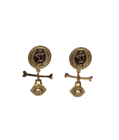 Sighthound coins with bells earrings