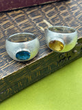 Swiss blue topaz Bombe ring