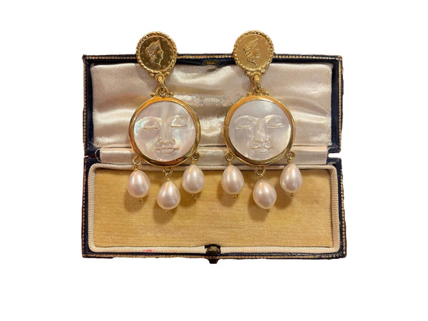 Earth Moon celestial earrings.
