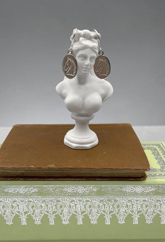 Equine portrait earrings.