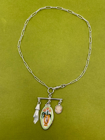 Tulips in a vase mobile pendant