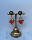 Flaming hearts and fire horse earrings