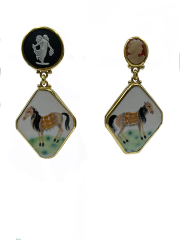 Mismatch pony earrings