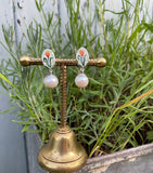 Tulip and pearl earrings