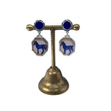 Patient pony & lapis lazuli earrings