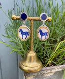 Patient pony & lapis lazuli earrings