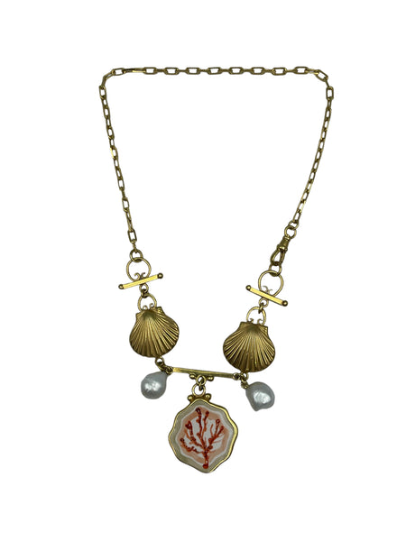 Marine coral necklace