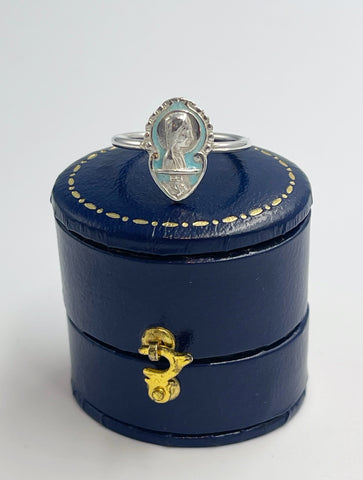 Saint ring with enamel