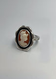 Oval Scolloped cameo ring