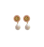 Colour pearl drop earrings