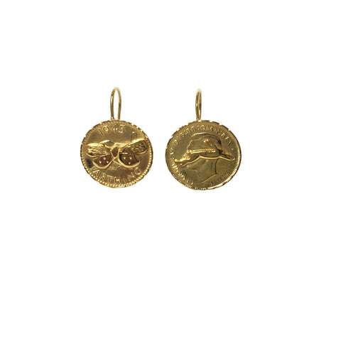 Mismatched farthing earrings
