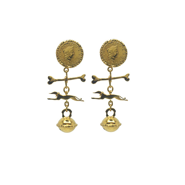 Whippet charm earrings